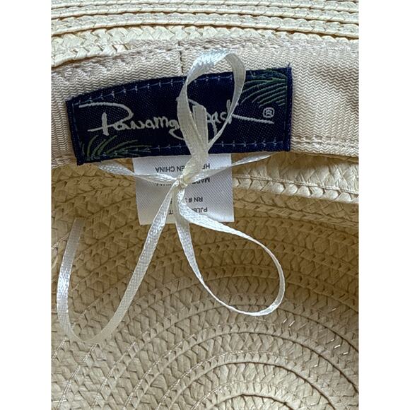Panama Jack Floppy Paper Braid Bucket Hat Seashell Tan Beige Beach Ocean Vaca OS - Picture 7 of 8